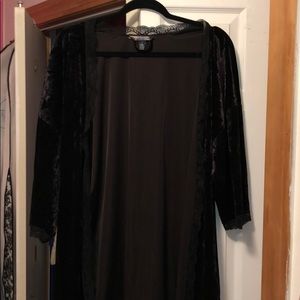 Black Velvet robe with lace detailing